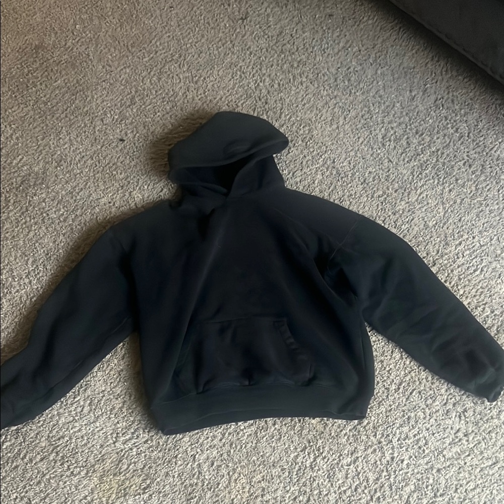 Essentials Black V-Neck Jacket Cozy Cotton Blend